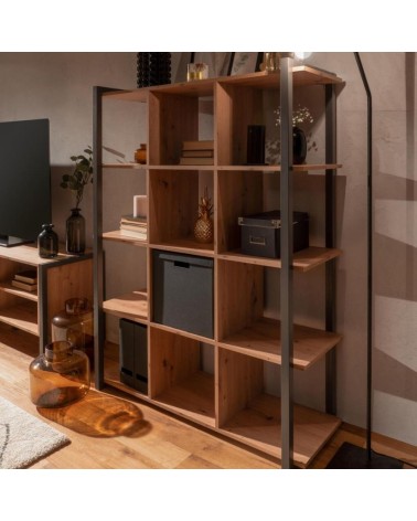 Libreria Denver 31 a cubi colore rovere quercia con profili antracite