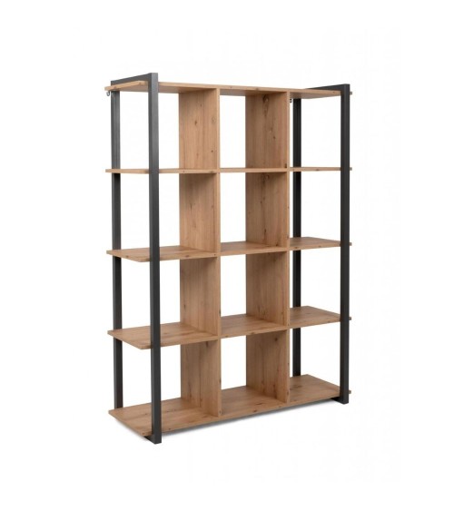 Libreria Denver 31 a cubi colore rovere quercia con profili antracite