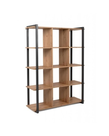 Libreria Denver 31 a cubi colore rovere quercia con profili antracite