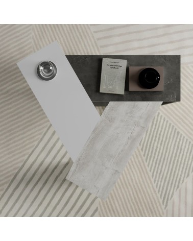 Tavolino da salotto Trio colore cemento bianco