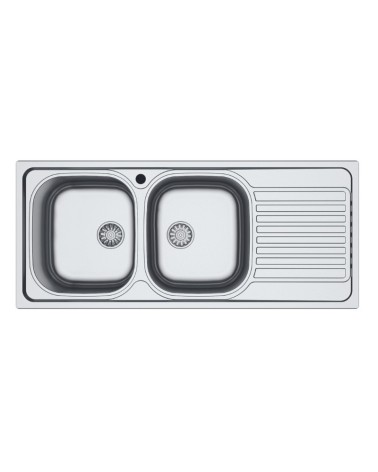 Lavello 116x50 SA138 2 vasche e gocciolatoio destro