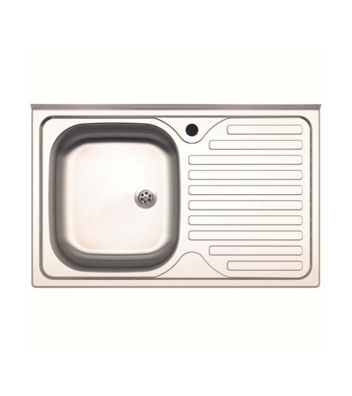 Lavello appoggio 80x50 SA216  1 vasca e gocciolatoio destro