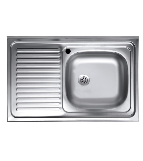 Lavello appoggio 80x50 SA216 1 vasca e gocciolatoio sinistro