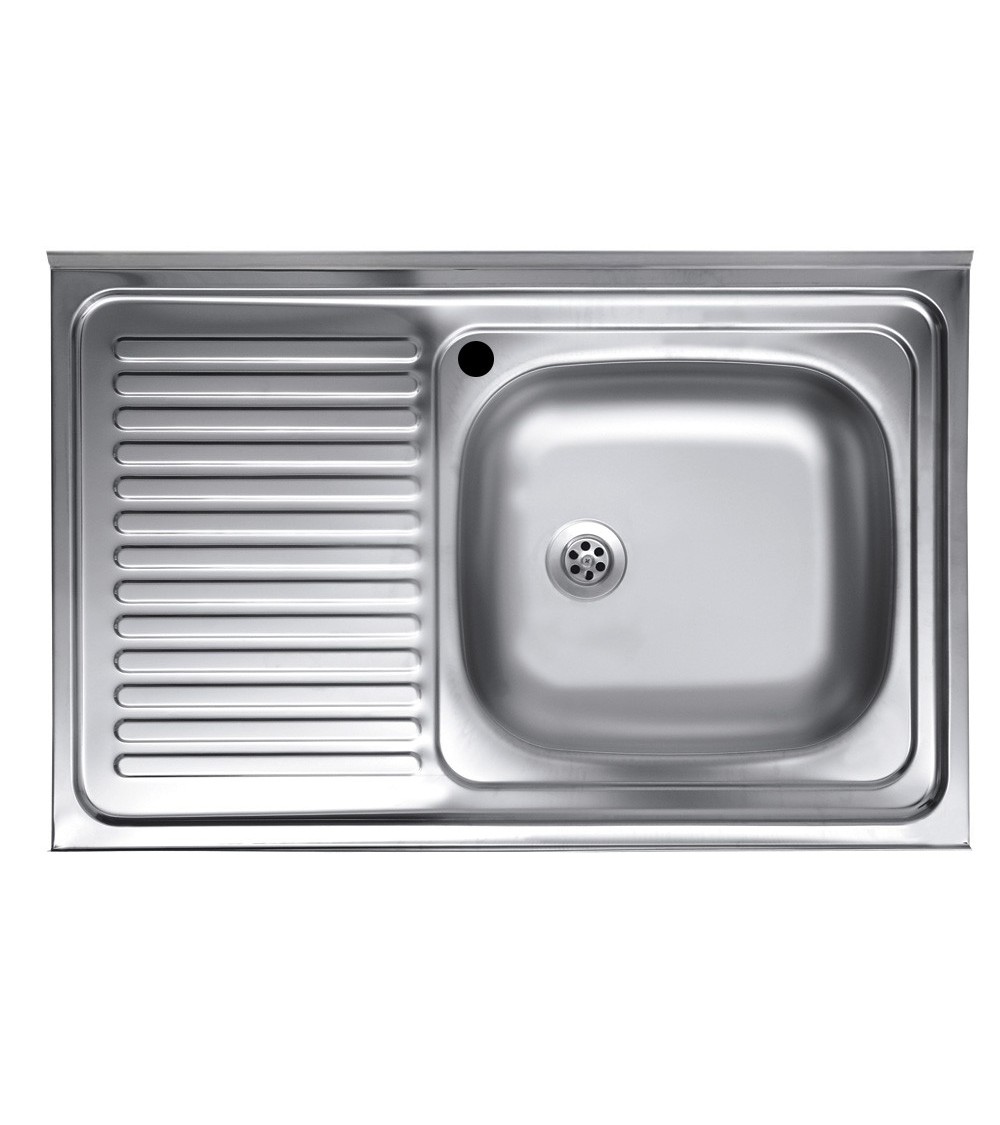 Lavello appoggio 80x50 SA216 1 vasca e gocciolatoio sinistro