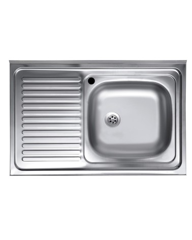 Lavello appoggio 80x50 SA216 1 vasca e gocciolatoio sinistro
