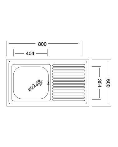 Lavello appoggio 80x50 SA216 1 vasca e gocciolatoio sinistro