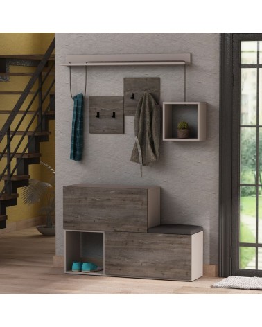 Mobile ingresso scarpiera Holdon colore tortora dark coffee