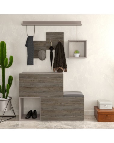 Mobile ingresso scarpiera Holdon colore tortora dark coffee