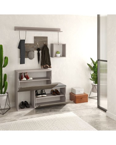 Mobile ingresso scarpiera Holdon colore tortora dark coffee