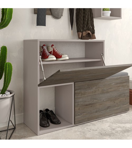 Mobile ingresso scarpiera Holdon colore tortora dark coffee