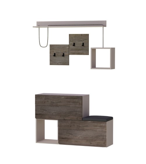 Mobile ingresso scarpiera Holdon colore tortora dark coffee