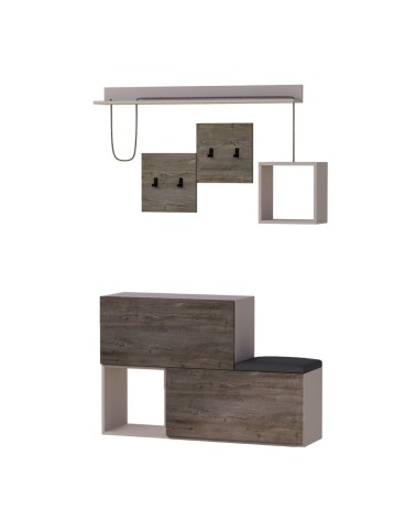 Mobile ingresso scarpiera Holdon colore tortora dark coffee