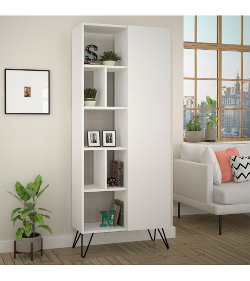 Libreria con anta Jedda colore bianco 80,6x191