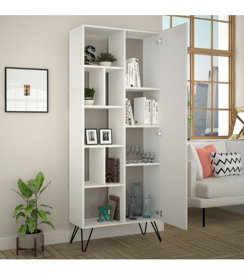Libreria con anta Jedda colore bianco 80,6x191