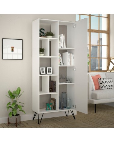Libreria con anta Jedda colore bianco 80,6x191