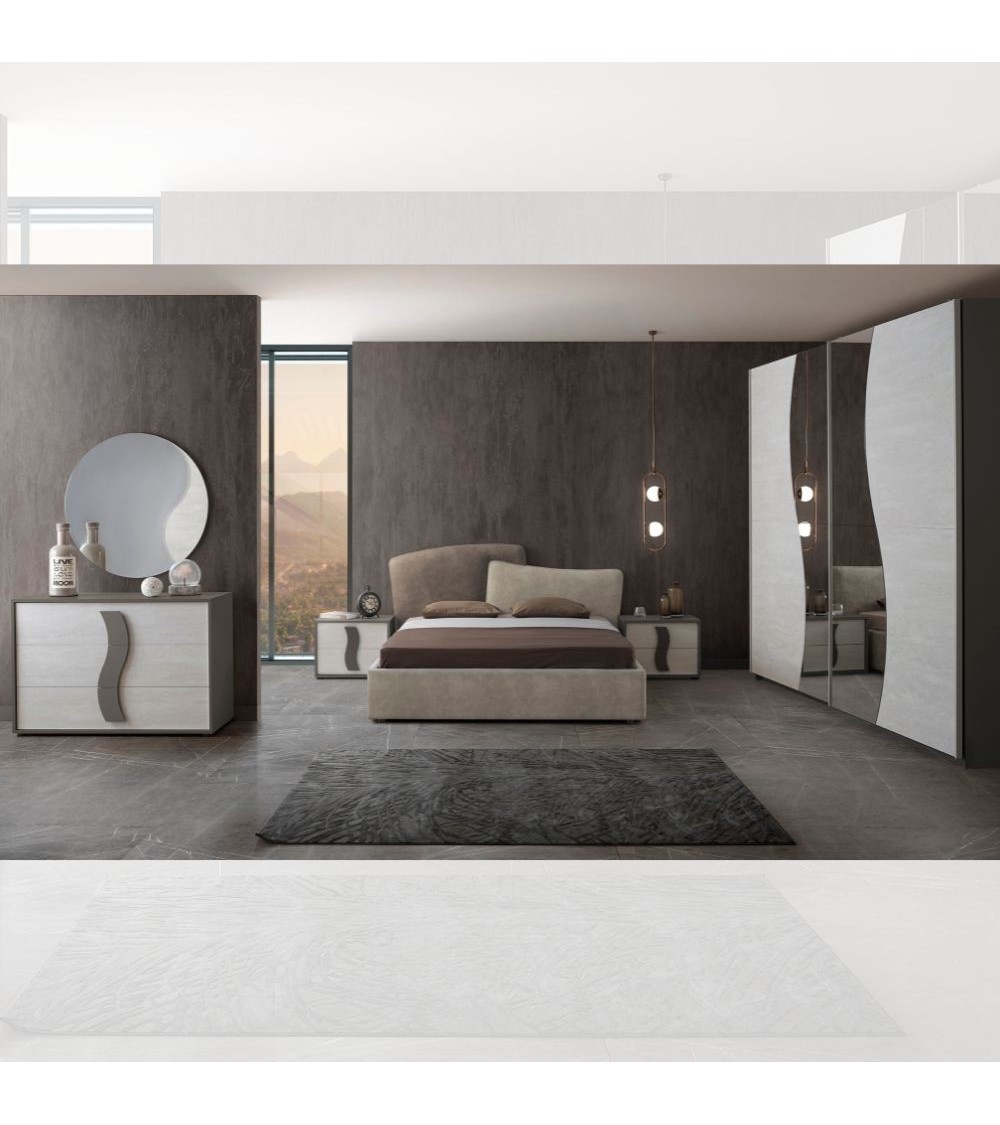 Camera da letto Twin con letto contenitore colore grigio