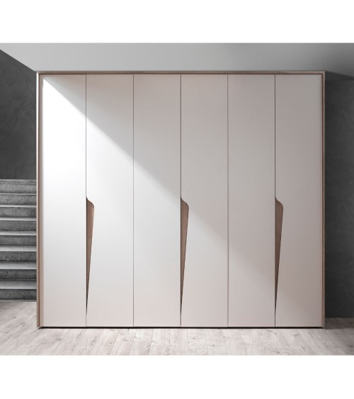 Camera da letto Soleil con letto contenitore colore cashmere e olmo biscotto