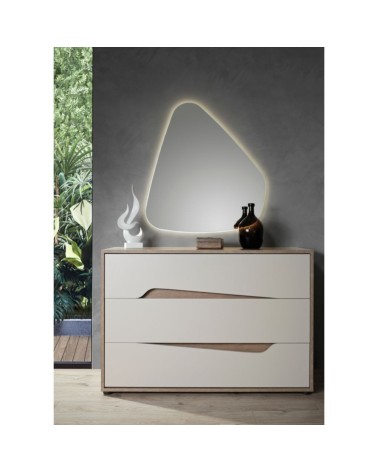 Camera da letto Soleil con letto contenitore colore cashmere e olmo biscotto