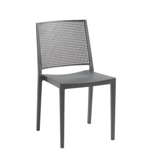 Sedia Grid polipropilene grigio set 4 pezzi
