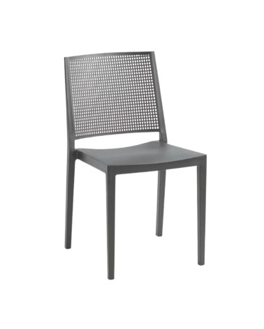 Sedia Grid polipropilene grigio set 4 pezzi