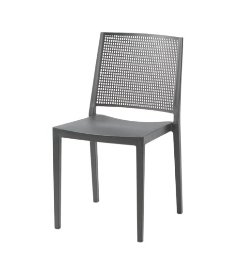 Sedia Grid polipropilene grigio set 4 pezzi