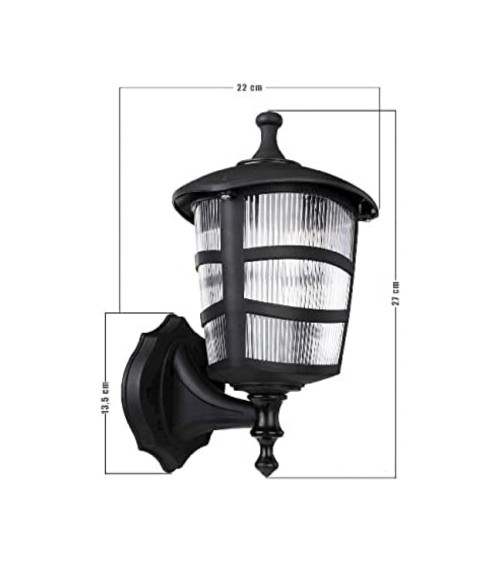 Lampada a parete abs nera triangolare MDL3114