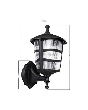 Lampada a parete abs nera triangolare MDL3114