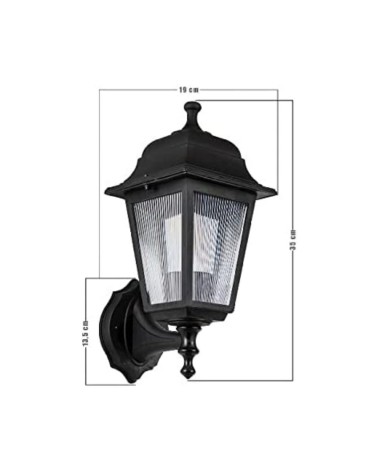 Lampada a parete abs nera triangolare MDL2826