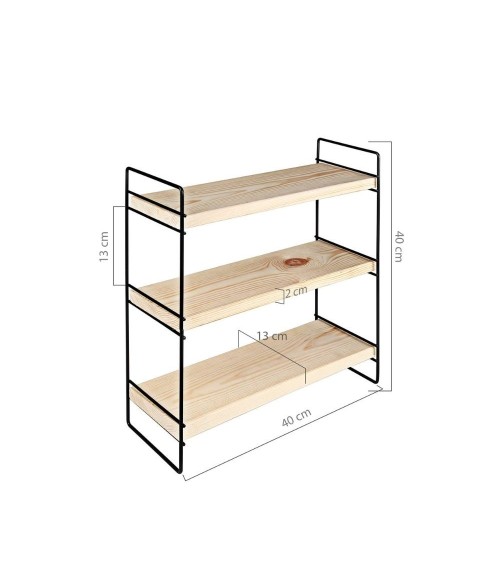 Scaffale Hobby 3 ripiani 40x13x40 nero ASZ1571