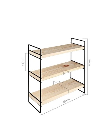 Scaffale Hobby 3 ripiani 40x13x40 nero ASZ1571