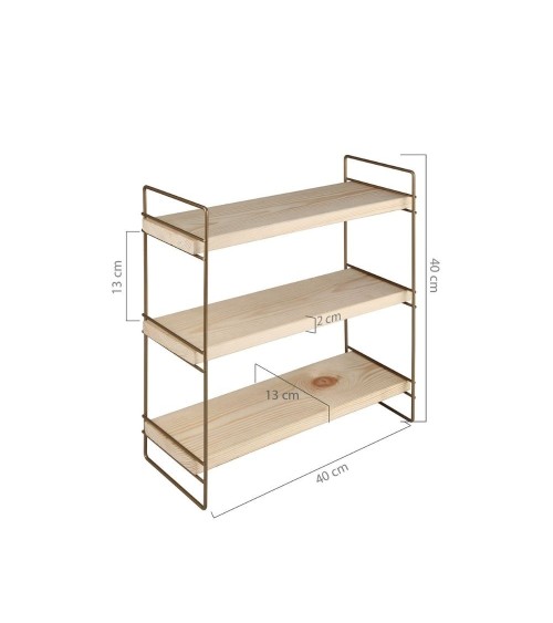Scaffale Hobby 3 ripiani 40x13x40 bronzo ASZ1572