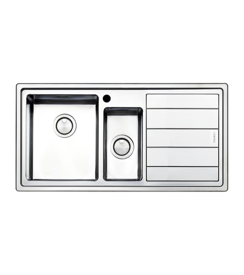 Lavello SAXT332 100x50 cm 1 vasca con vaschetta e gocciolatoio destro
