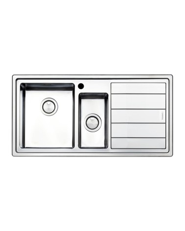 Lavello SAXT332 100x50 cm 1 vasca con vaschetta e gocciolatoio destro