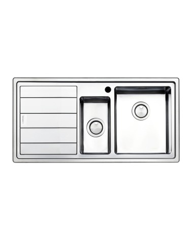 Lavello SAXT332 100x50 cm 1 vasca con vaschetta e gocciolatoio sinistro