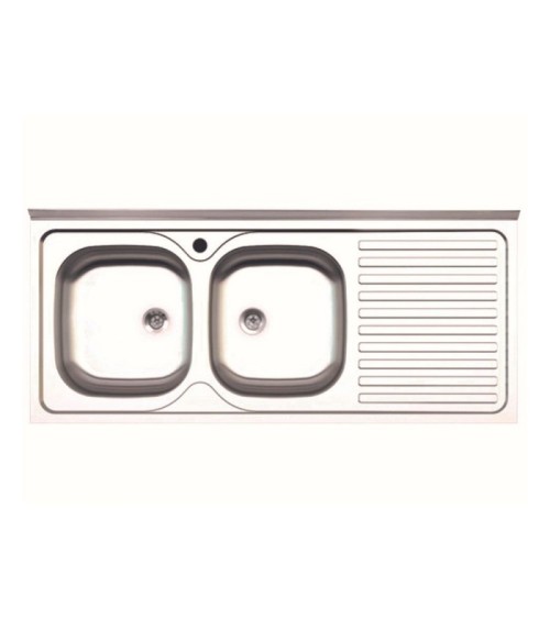 Lavello appoggio 50 series 120x50 cm 2 vasche SA127 destro
