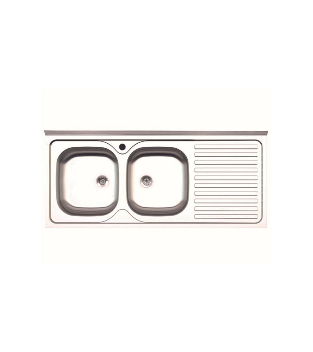 Lavello appoggio 50 series 120x50 cm 2 vasche SA127 destro