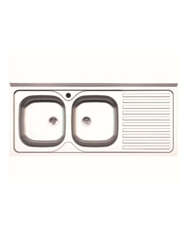 Lavello appoggio 50 series 120x50 cm 2 vasche SA127 destro