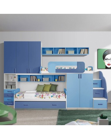 Cameretta soppalco Catania bianco e blu