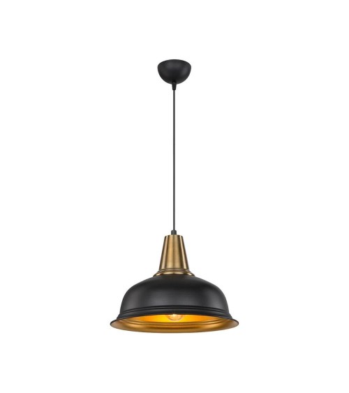 Lampada a sospensione Rena ASZ1341 metallo nero interno oro