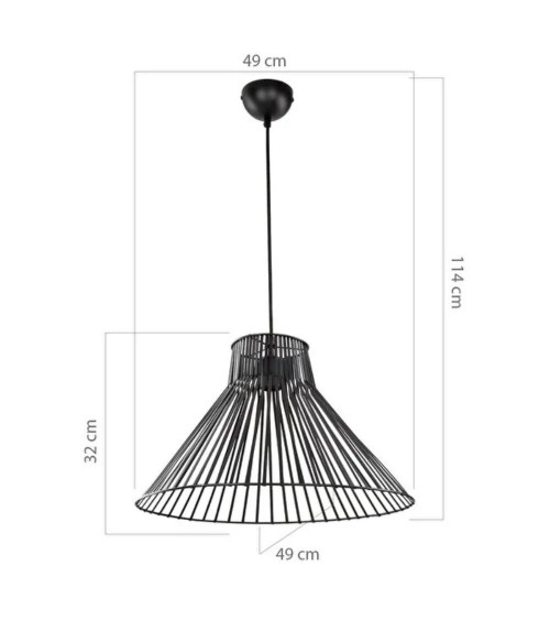 Lampada a sospensione Panama MDL4135 filo metallico nero