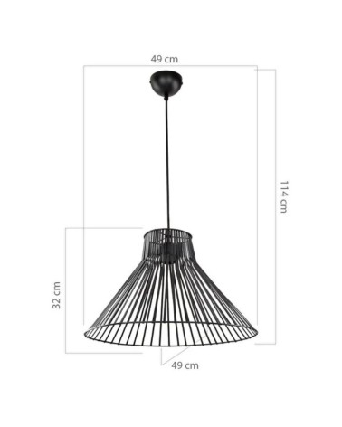 Lampada a sospensione Panama MDL4135 filo metallico nero