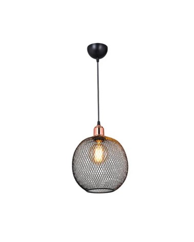 Lampada a sospensione metallo traforato nero Belin MDL4320