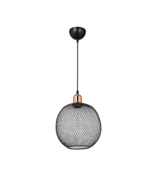 Lampada a sospensione metallo traforato nero Belin MDL4320