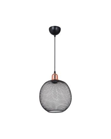 Lampada a sospensione metallo traforato nero Belin MDL4320