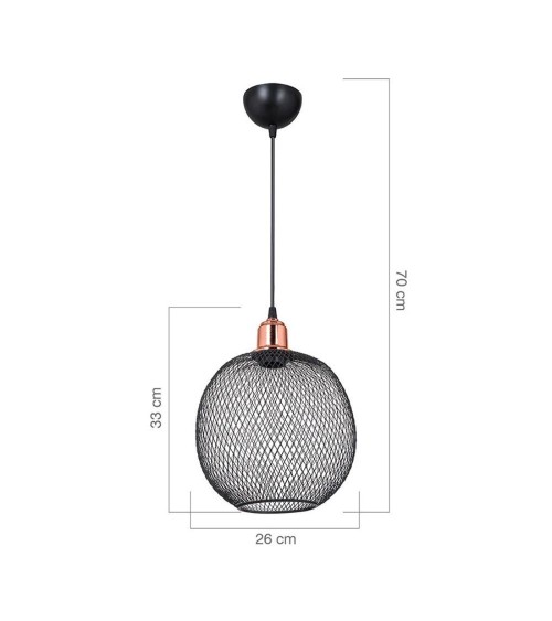Lampada a sospensione metallo traforato nero Belin MDL4320