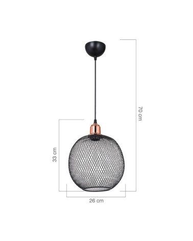 Lampada a sospensione metallo traforato nero Belin MDL4320