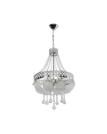 Lampada da soffitto Sare MDL3550 argento vetro decorato e pietre effetto cristallo