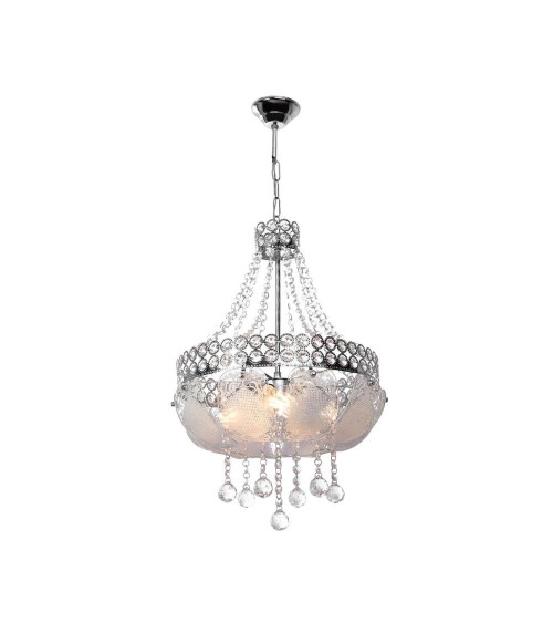 Lampada da soffitto Sare MDL3550 argento vetro decorato e pietre effetto cristallo