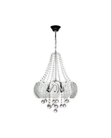 Lampada da soffitto Yon MDL3973 argento vetro decorato e pietre effetto cristallo