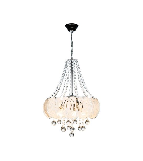 Lampada da soffitto Yon MDL3973 argento vetro decorato e pietre effetto cristallo